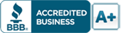 BBB better business bureau accredited business with an A+ rating